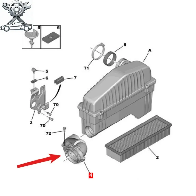 Carcasa del Filtro de Aire, Tubo de Admisión, Manguera, Respiradero XR Elysee OEM 9674987780 para Peugeot 207 301 2008 Citroën C3-XR C-Elysee