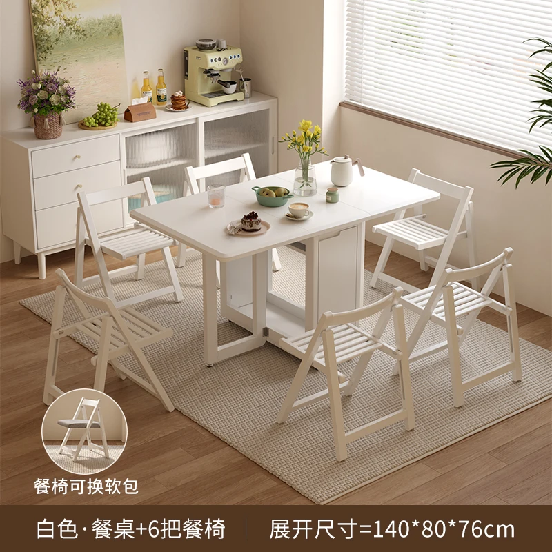 Factory Direct 2026 Top RatedSolid wood folding dining table household small apartment dining table rectangular dining table and