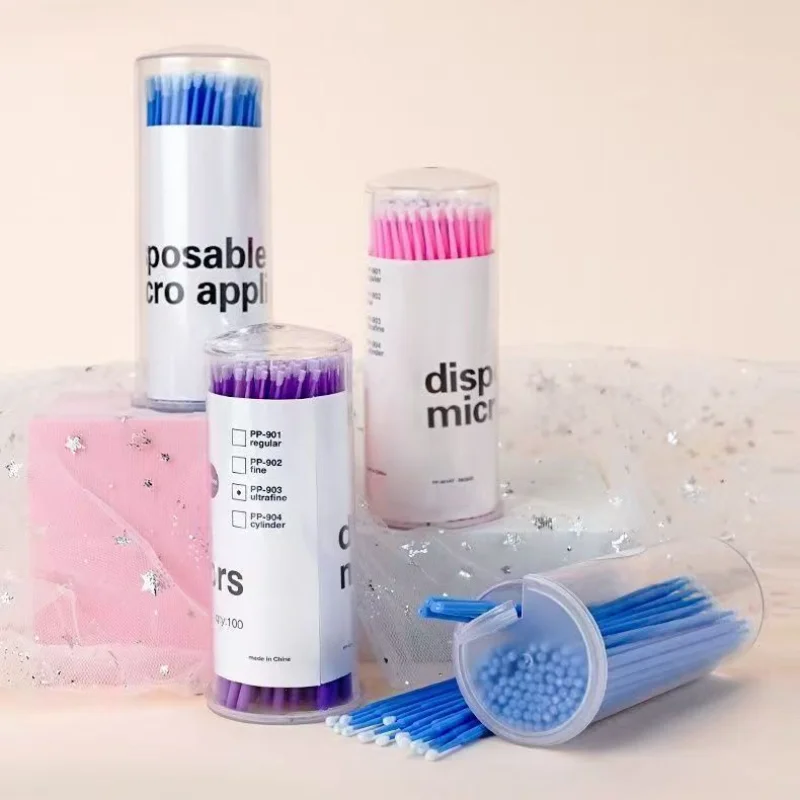 100 Pcs/Bottle/Bag Dental Micro Brush Disposable Applicators Tips Micro Brush Cleaning 1.5/2.0/2.5mm Dentistry Materials