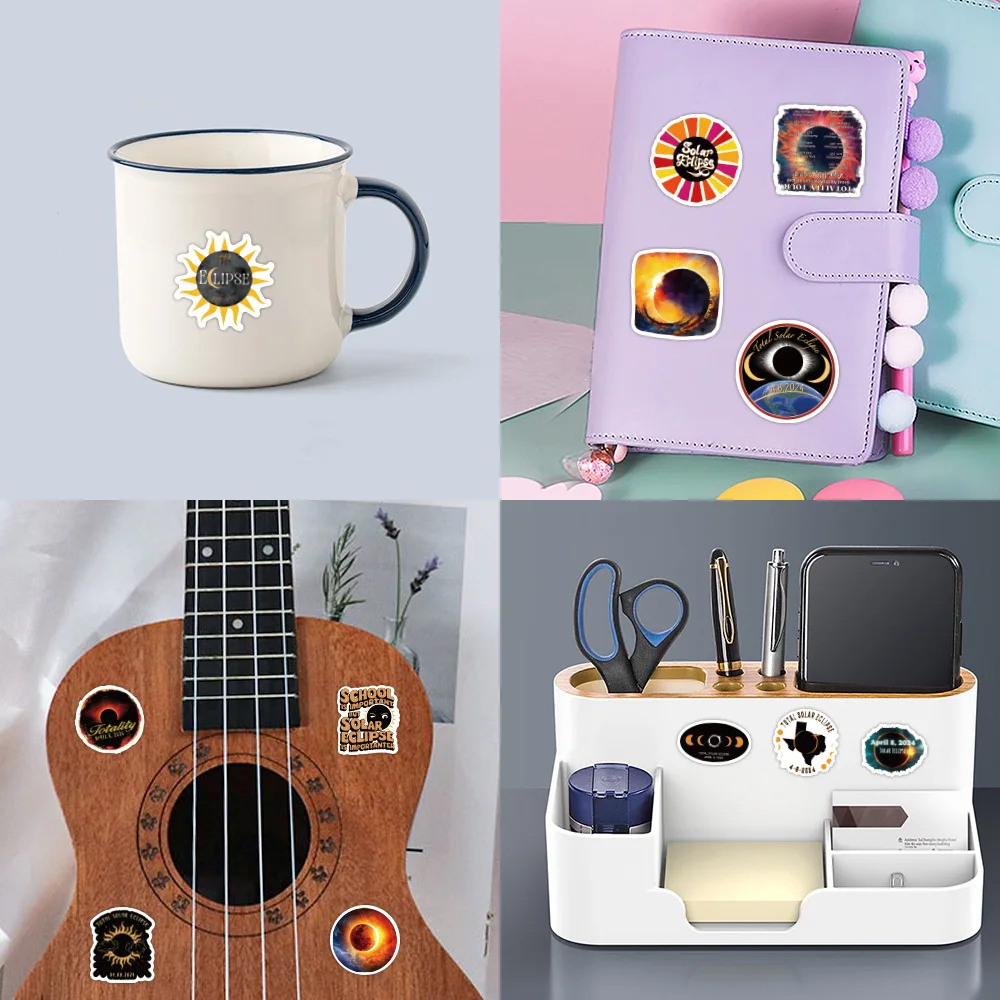 55PCS Cartoon Solar Eclipse Creative Sticker Decorative Suitcase Water Cup Computer Waterproof
