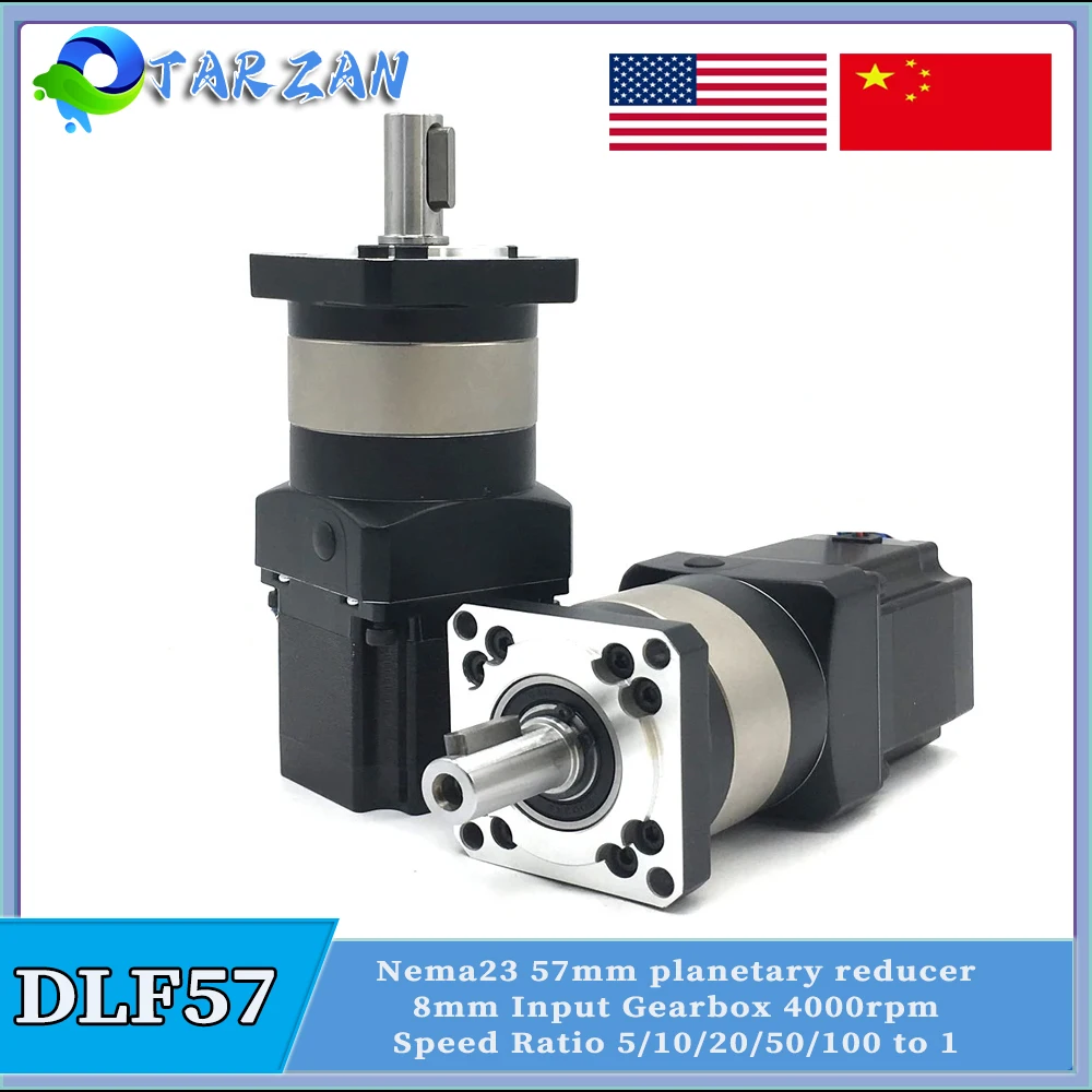 

Planetary Gearbox Reducer Ratio 5 10 20 50 100:1 6.35/8mm Input Nema23 57mm Closed-loop Integrated Stepper Motor Drive 3000rpm