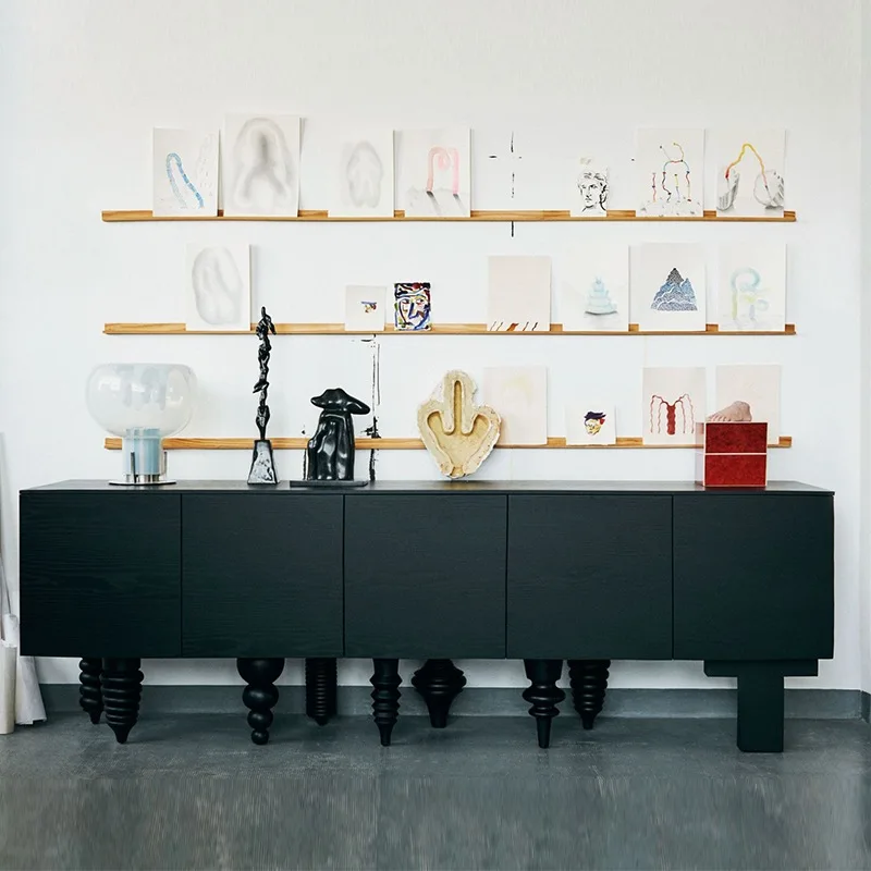 

Spanish light luxury designer art sideboard modern simple home small apartment solid wood