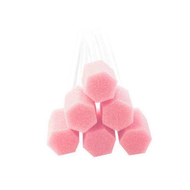 【B】100Pcs Disposable Oral Care Sponge Swab Tooth Cleaning Mouth Swabs With Stick