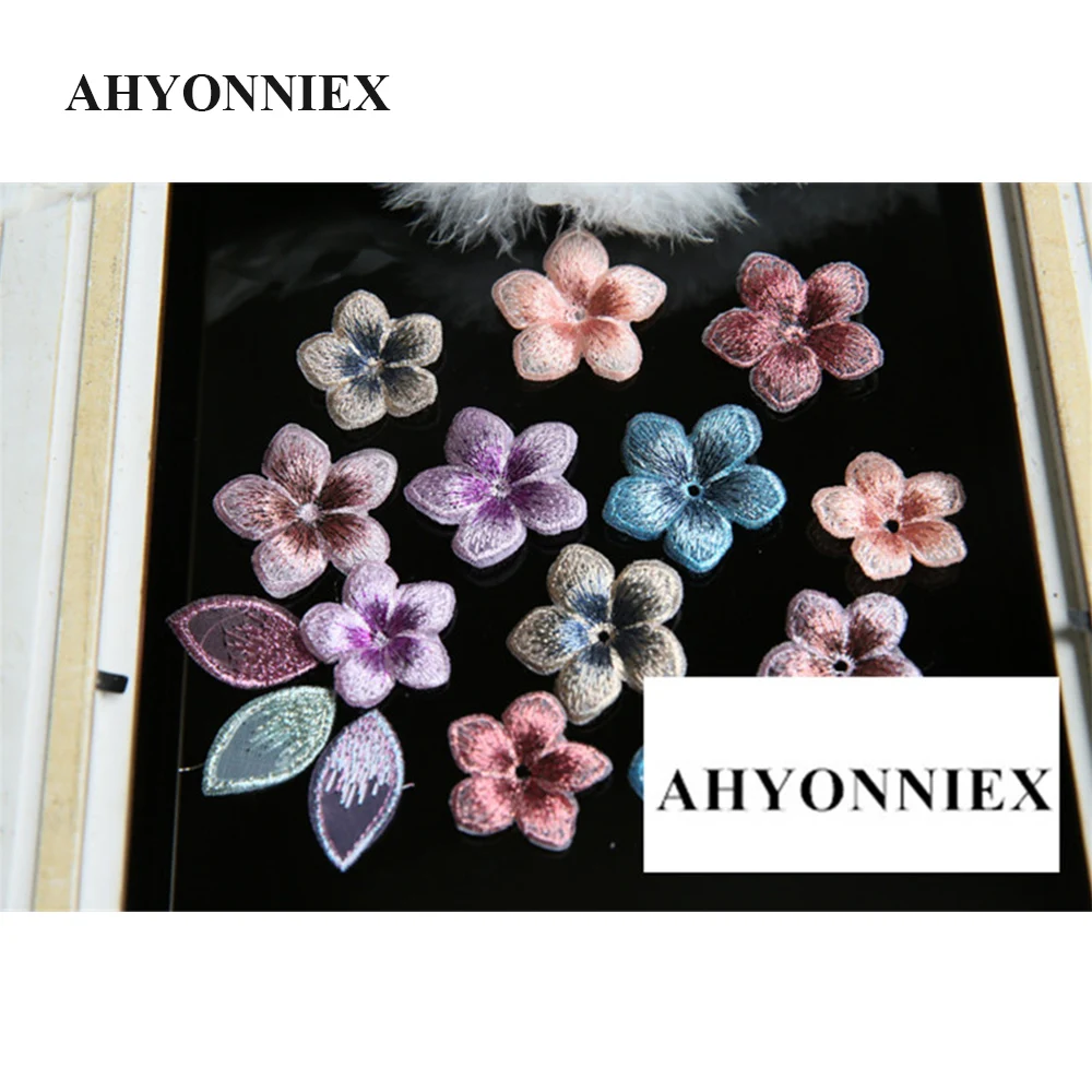 AHYONNIEX 10pcs Cheap Small Flower Patch for Clothes Sewing on Applique Dress Hair Accessories Shoes Bags DIY Decoration Patches