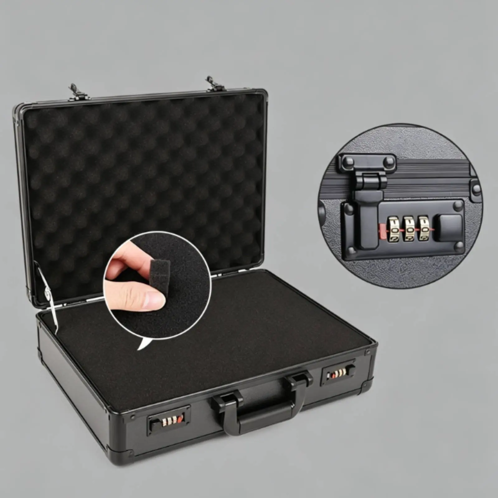 

Aluminum Case Password Lock Aluminum Tool Case Long-Lasting Shock-Absorbing Resistant for Storage, Travel