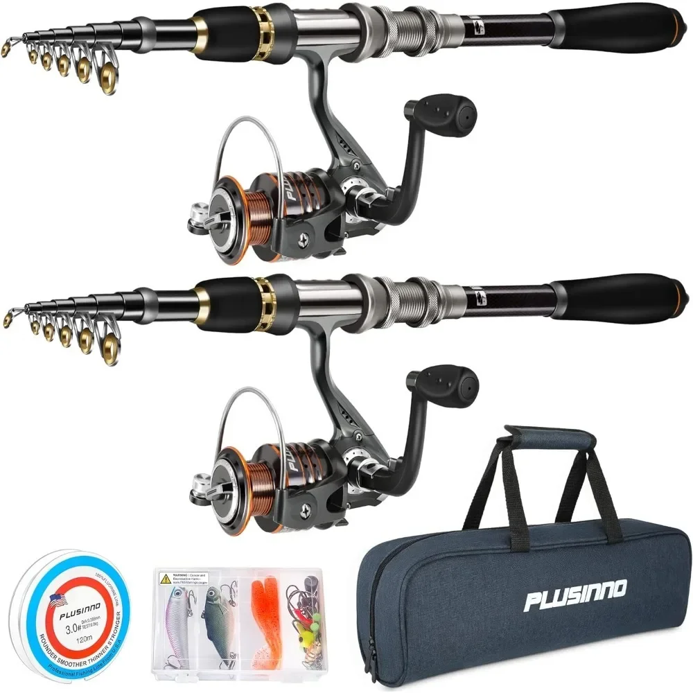 telescopica vara de pesca e carretel combos kit completo com estojo de transportadora polo de fibra de carbono 12 mais kit completo blindado pacote 01