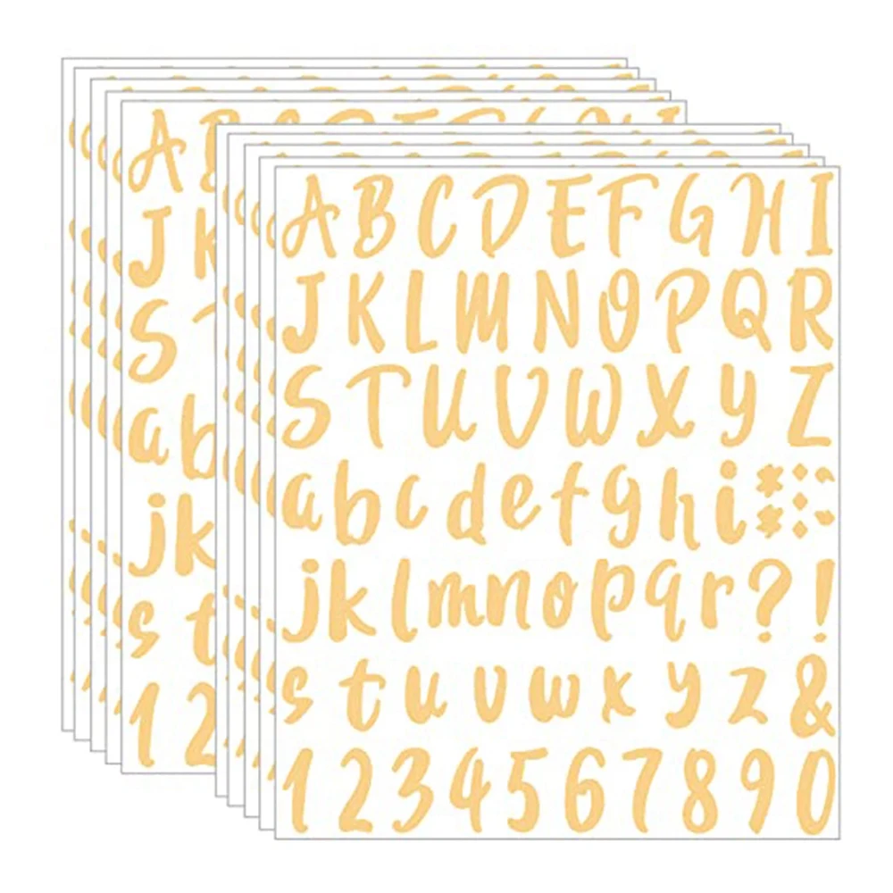 YSS-10 Sheets Vinyl Letters Numbers Kit Self Adhesive Letter Stickers Waterproof Mailbox Numbers Sticker