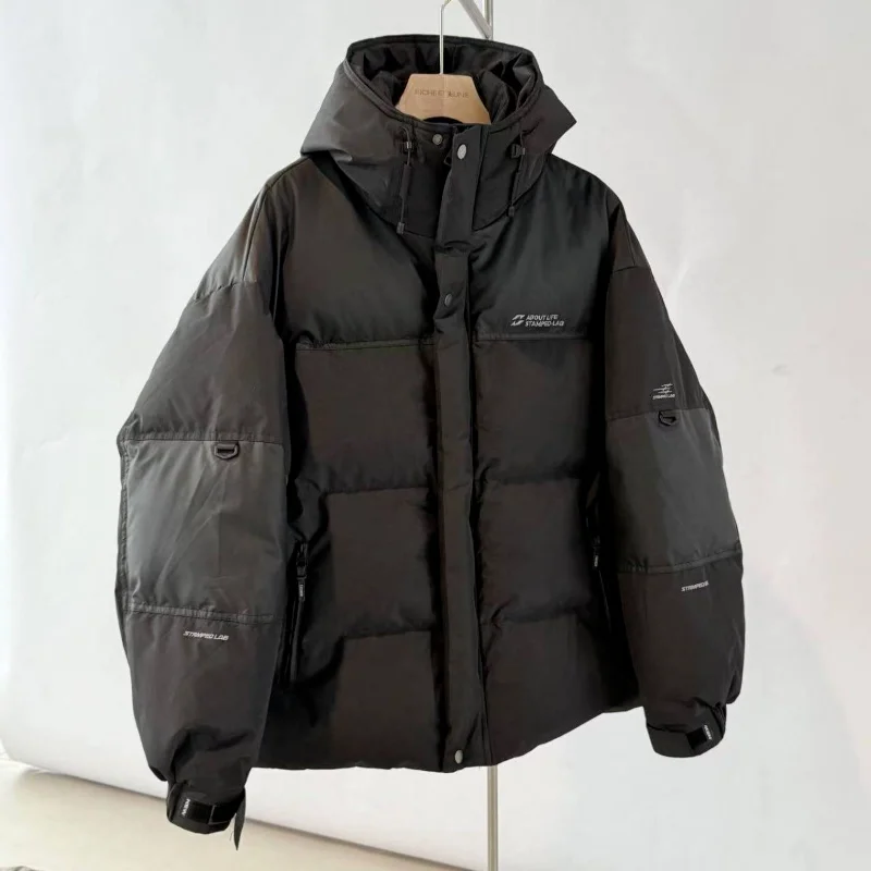 

Extreme cold high charging down jacket men's winter fashion thickened hooded couple deconstructed white duck down bread jacket