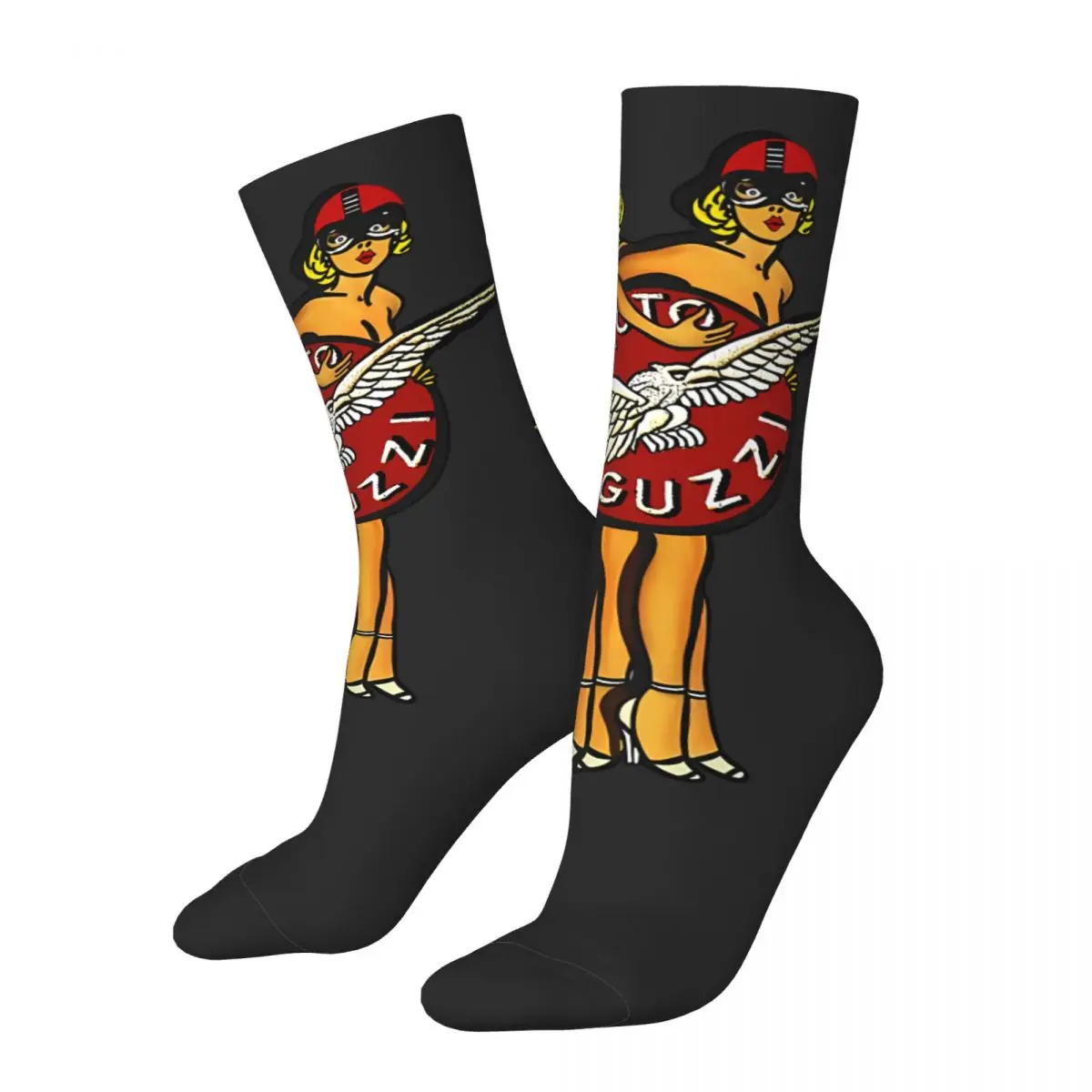 Hip Hop Vintage Amazing Crazy Men's compression Socks Unisex Guzzis Harajuku Seamless Printed Funny Novelty Happy Crew Sock Boys