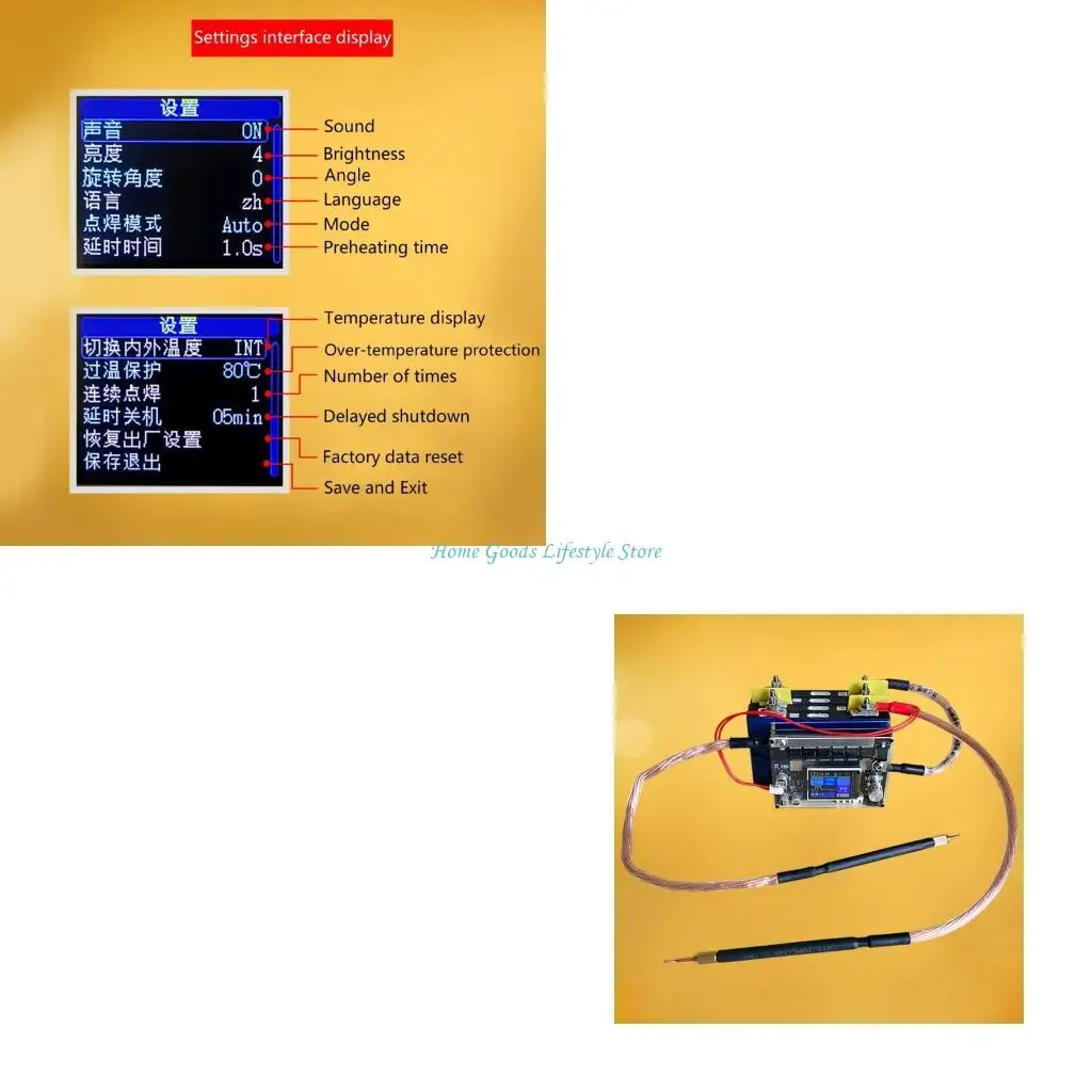 E74E LCD Color Screen DIY Handheld Spots Welder Featuring Detachable Welding Pen