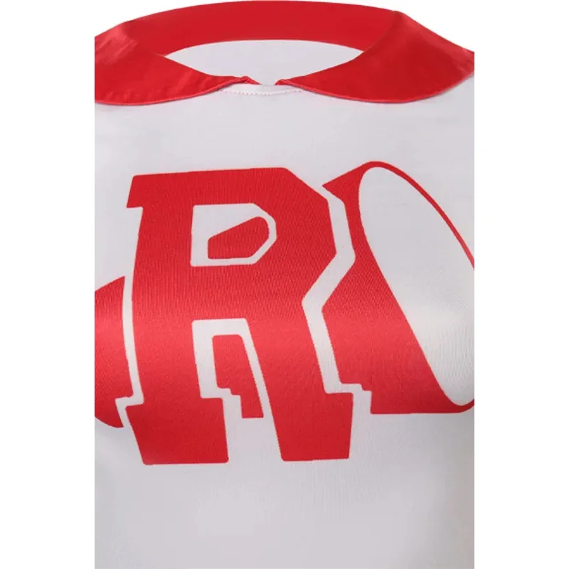 زي ريدل هاي التأثيري للتشجيع زي الفيلم الشحوم الوردي سيدة المشجع لعب الأدوار فانتازيا ملابس حفلة الهالوين القماش