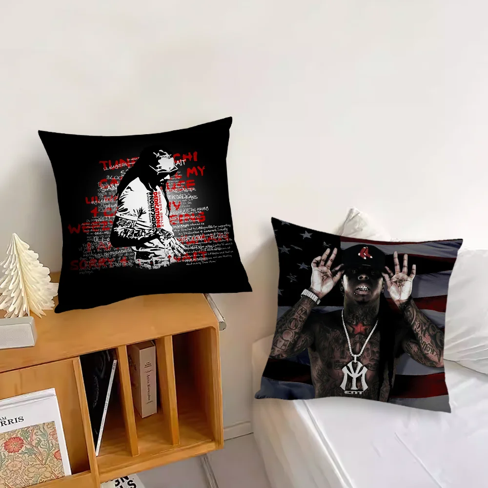 Rapper Lil Wayne Pillow Case For Sofa Bedroom Living Room Office Bedside Table Backrest Cushion Printing Square