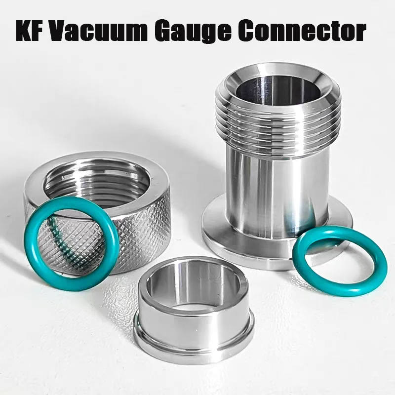 1pc KF Vacuum Gauge Base Quick Mounting Vacuum Welded Gauge Joint 304 Stainless Steel Gauge Base