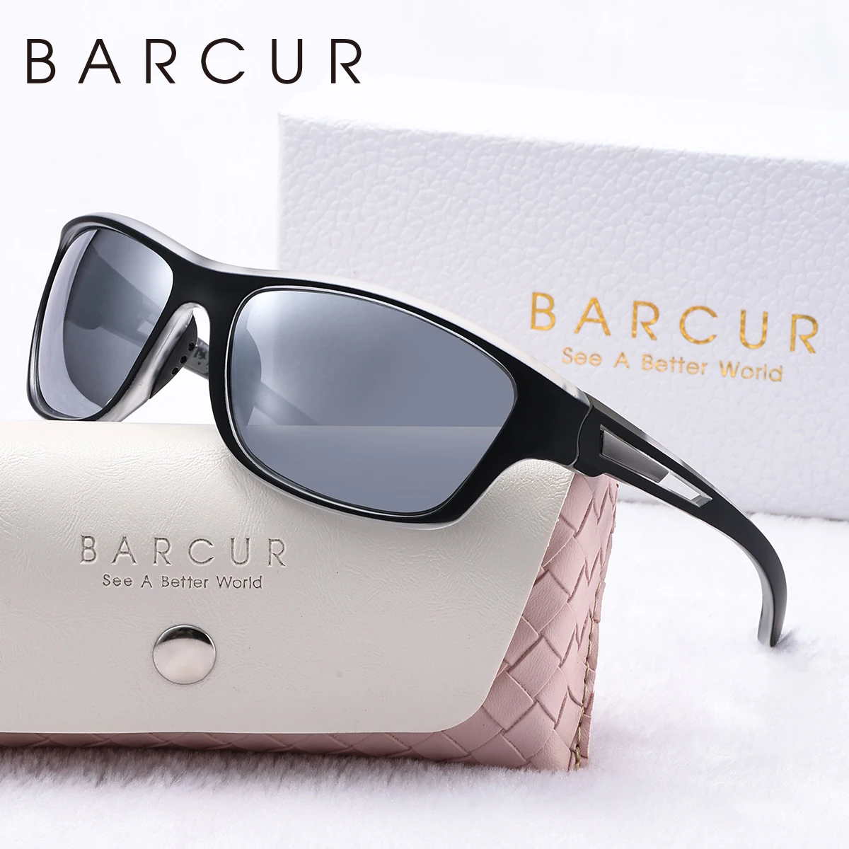 BARCUR Sport Männer Sonnenbrille PC Rahmen Radfahren Angeln Fahren UV400 Mehrere Farben Beschichtung Frauen Polarisierte Sonnenbrille – Detail 4