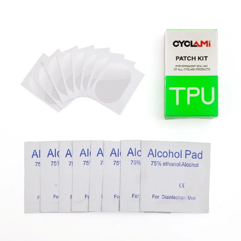 CYCLAMI Bike Inner Tube Tire Patch Patching Tools Repair Kit 8 Pieces Road MTB Folding Bicycle TPU Material Powerful Glue-free