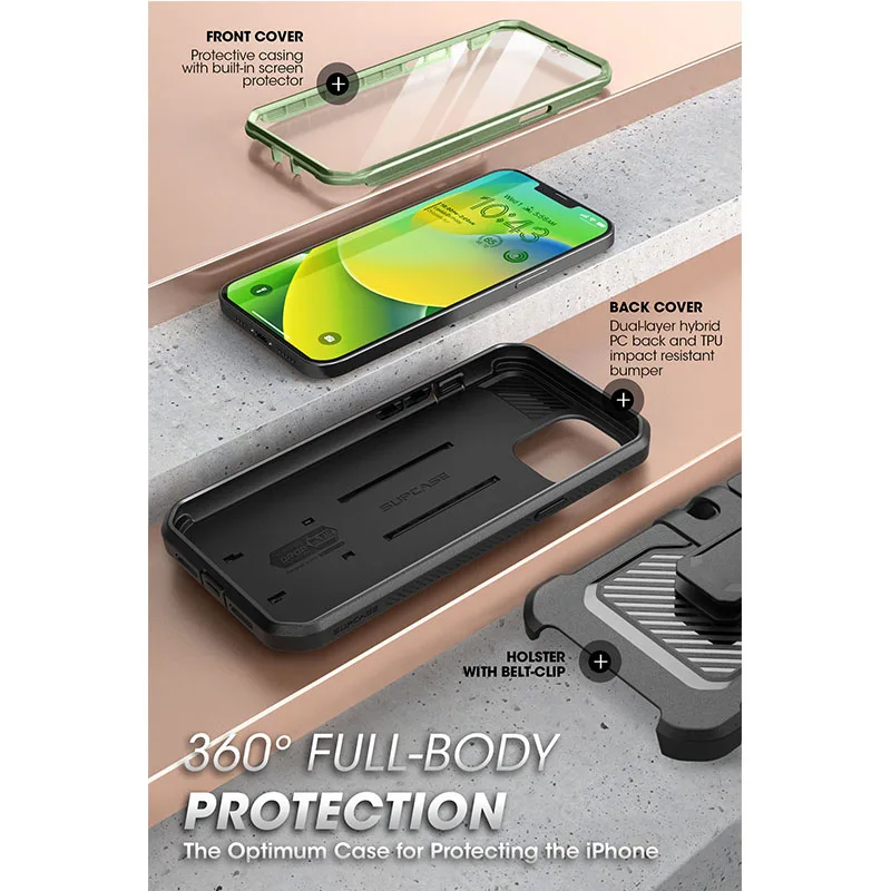 Etui SUPCASE UB Pro Full-Body Rugged Holster Cover z wbudowaną osłoną ekranu do iPhone'a 14 (2022)/iPhone'a 13 (2021) 6.1 cala — zdjęcie produktu 4