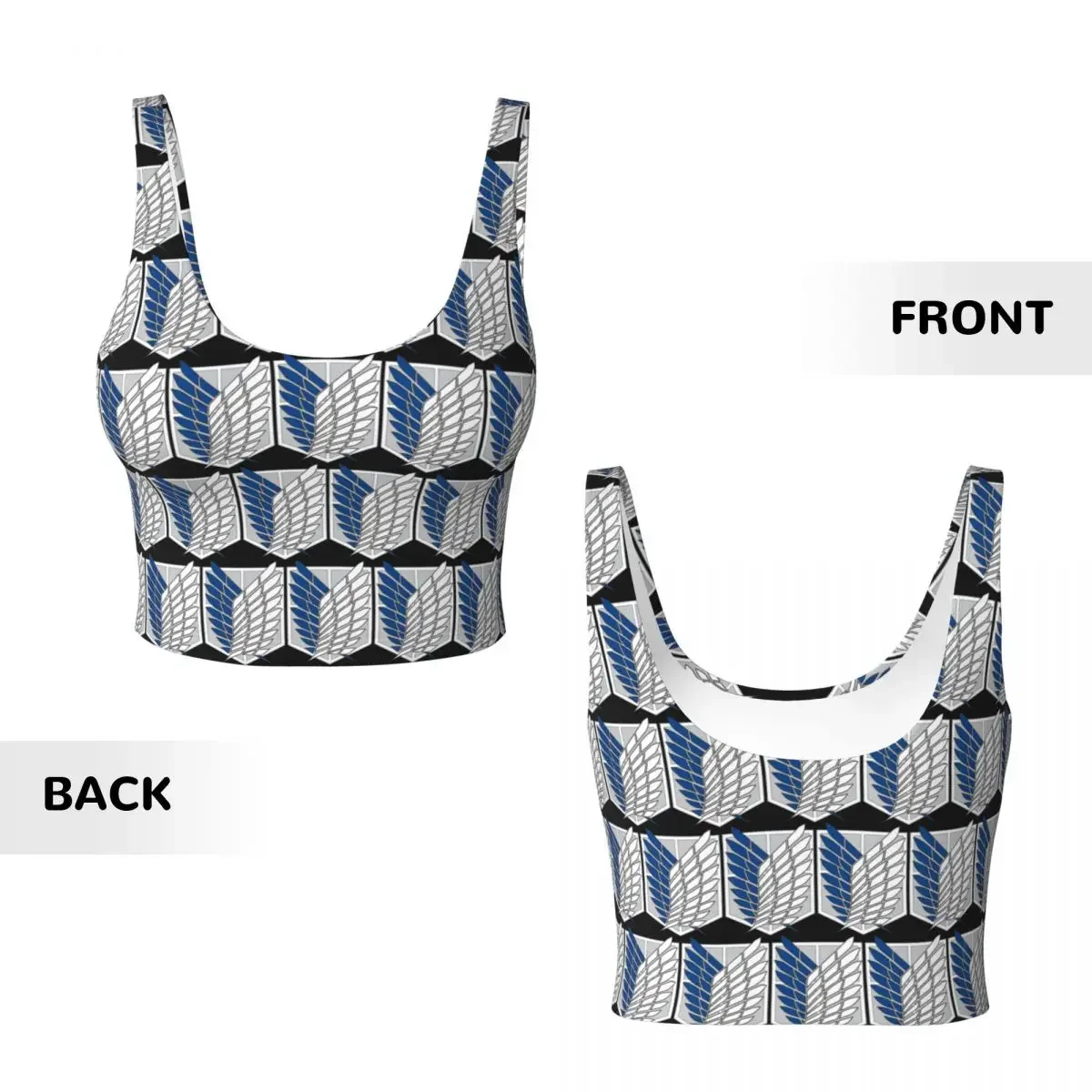 Custom Attack On Titan Women Sports Vest Bra Gym Workout High Impact Yoga Crop Tank Tops