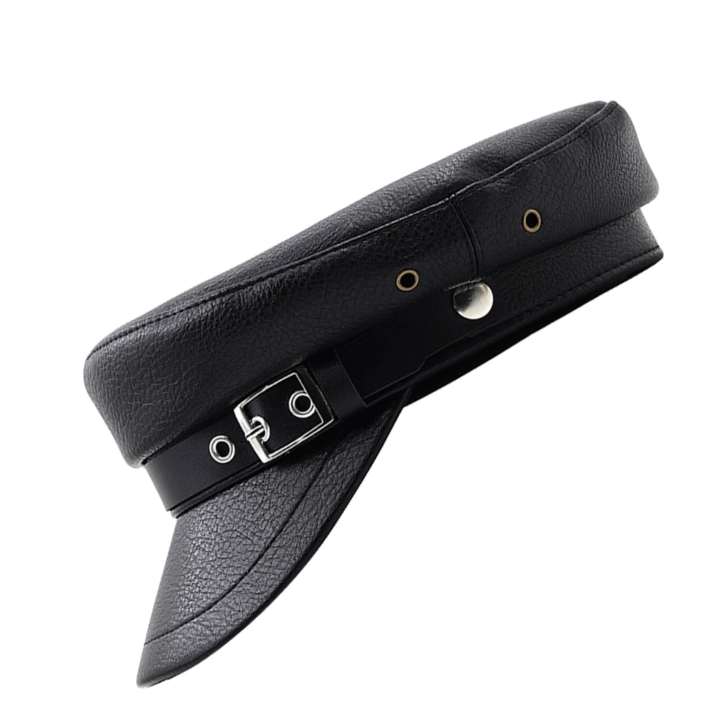 

1 Pcs Stylish PU Beret Hat For Women Breathable Cabbie Hat With Buckle Chic Costume Fisherman Hat