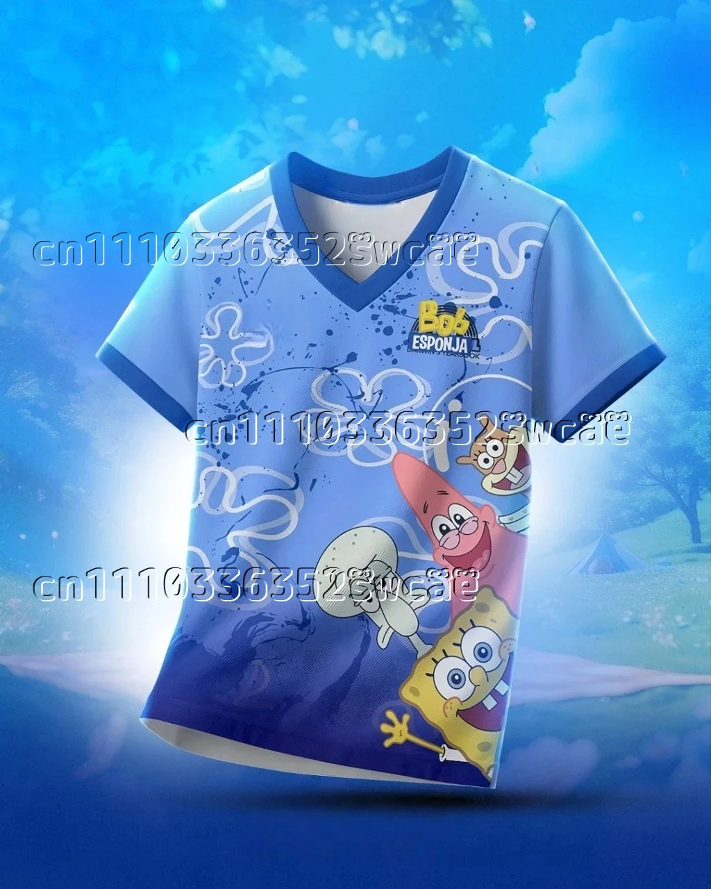 

2026 Honey Jar New SpongeBob SquarePants Star Themed Jersey Training Suit Summer T-shirt Adult Family Matching Collection