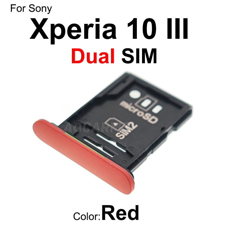 Aocarmo For Sony Xperia 10 III Mark3 X10III Dual SIM Card Holder