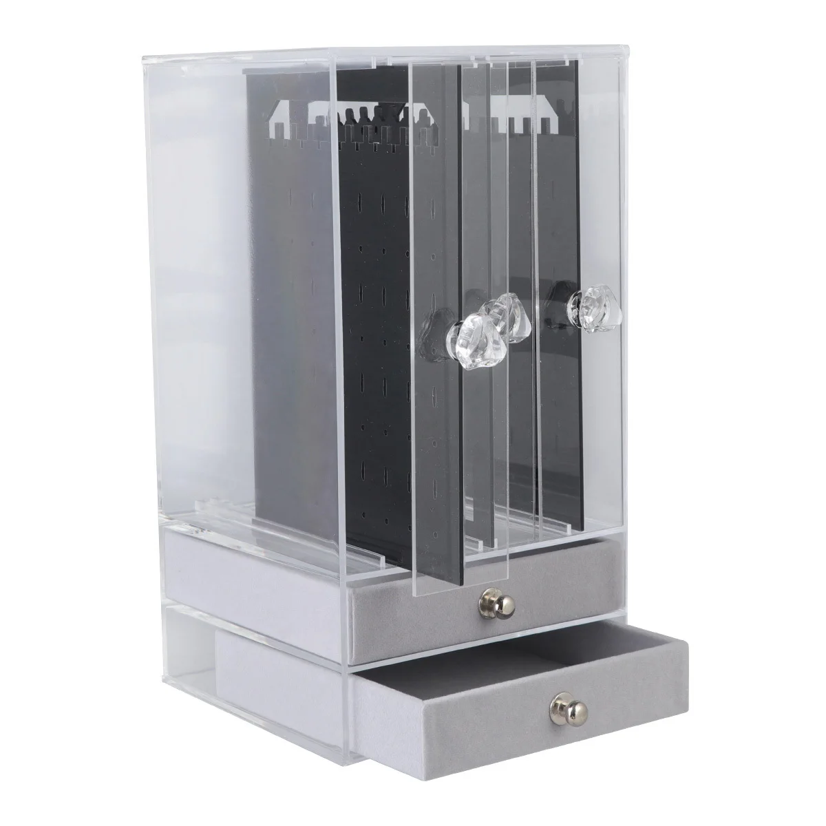 

1 шт., прозрачная акриловая коробка для хранения ювелирных изделий, стеллаж для выставки товаров ювелирных изделий, держатель для серег, ожерелий, браслетов, домашний декор