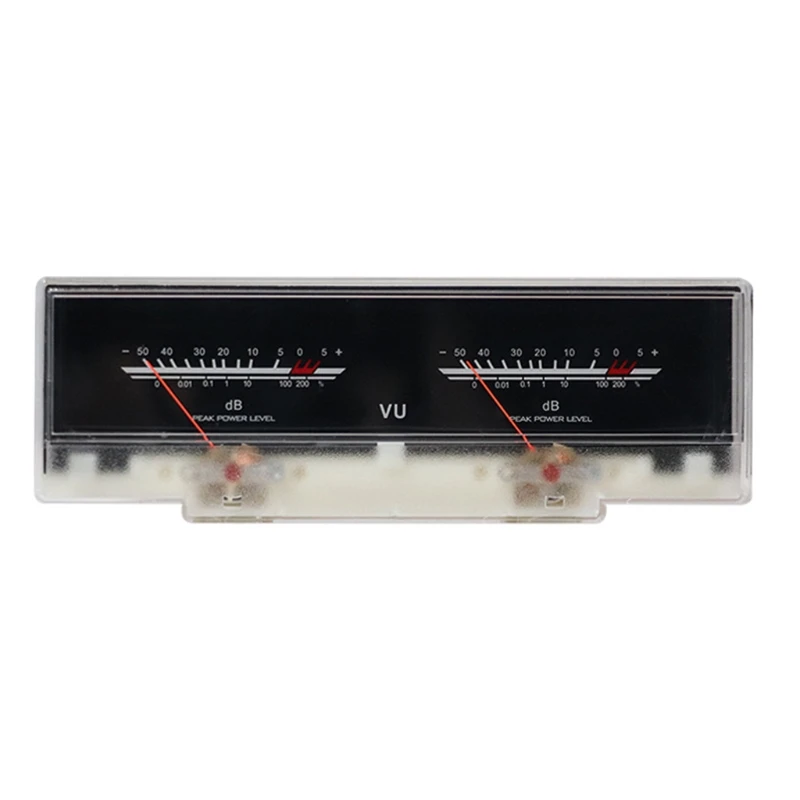 Dual Analog VU Meter 2-Way 5W-50W Amplifier/Speaker Switcher Box Panel Display Stainless Steel High Accuracy