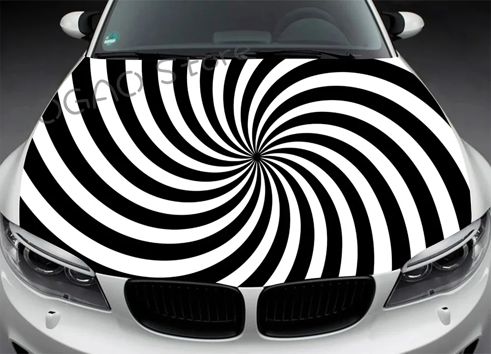 Car Hood Wrap Decal, Abstract Swirl, Spiral Pattern, Vinyl Sticker, Graphic Decal, Truck Decal, Truck Graphic, Bonnet Decal