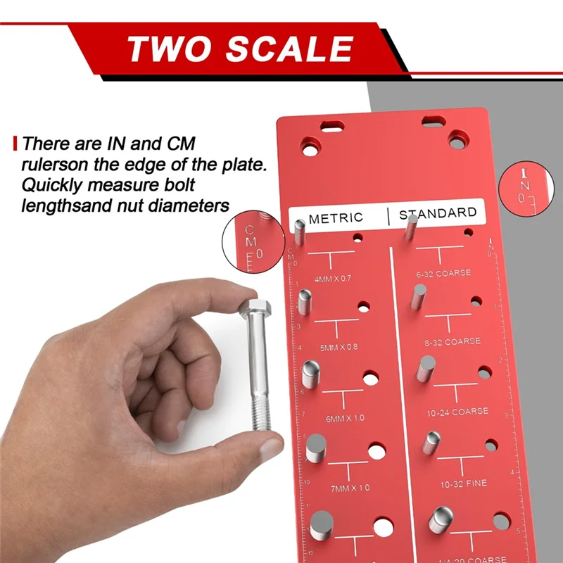 

A96E-28 Нитевдеватель для гаек и болтов с 14 метрическими и 14 стандартными размерами, размером болта и резьбометром с пищевыми подушечками