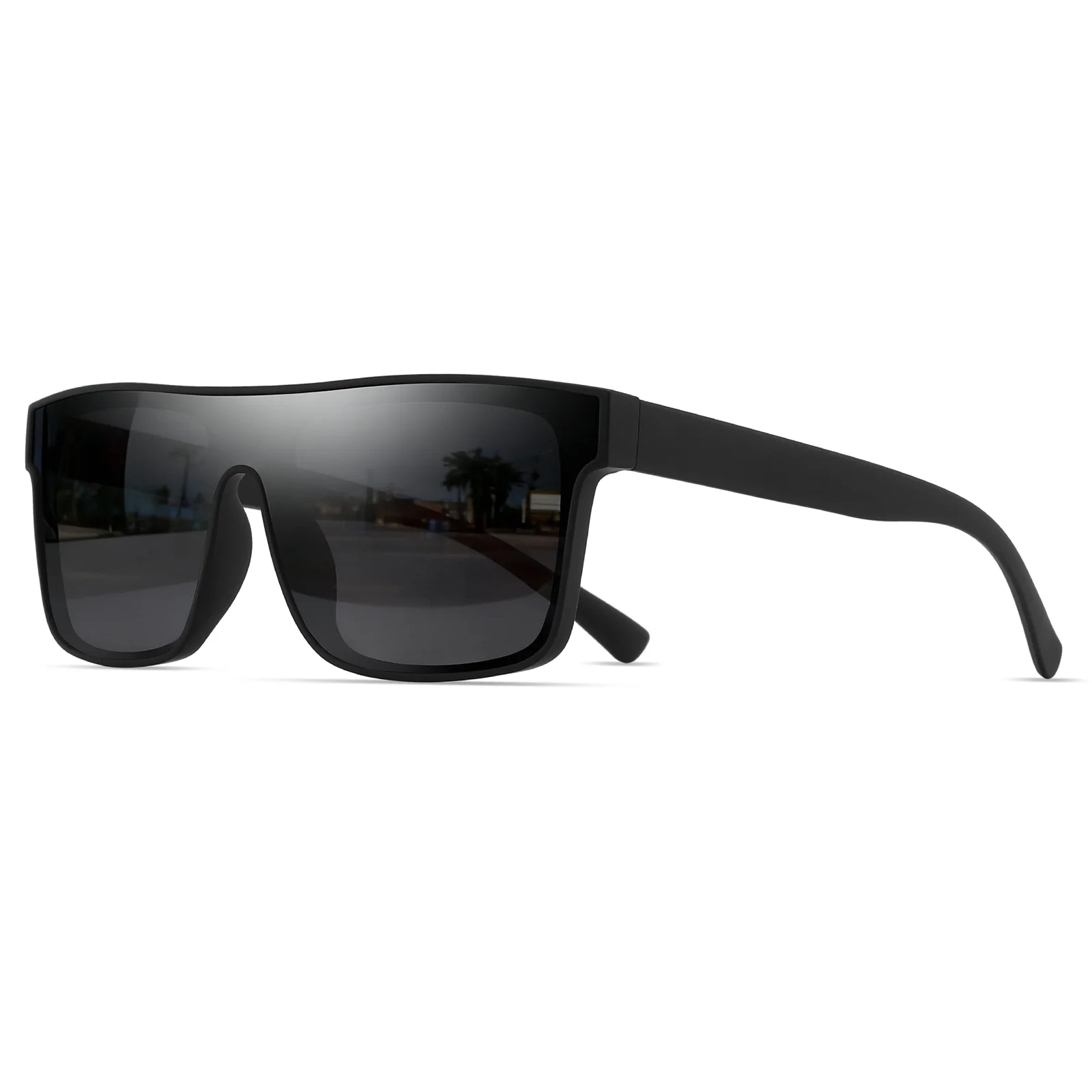 Klassische quadratische modische Sport-Sonnenbrille – gemusterte Bügel, Unisex für Radfahren, Wandern, Reisen – perfektes Geschenk