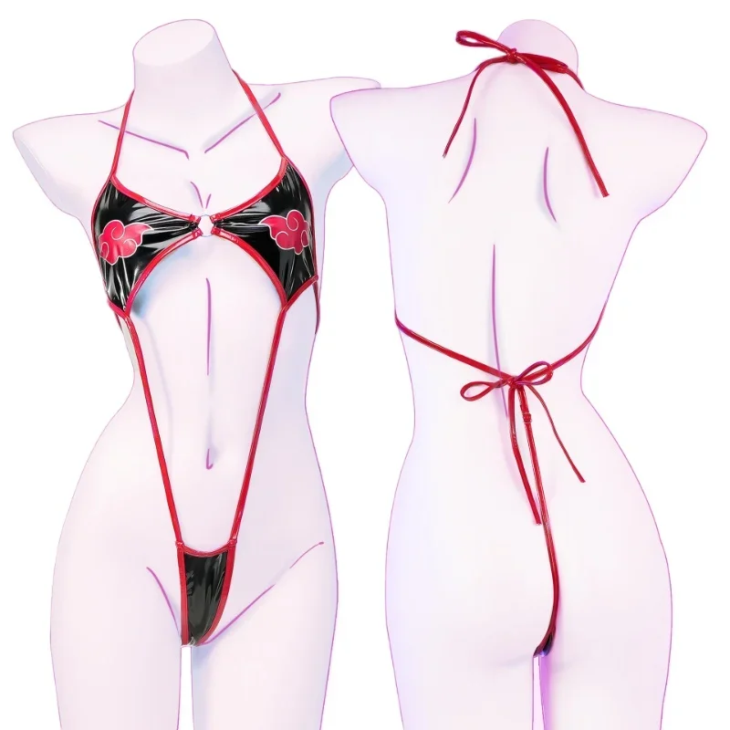 

Sexy Anime Bodysuit Women Cosplay Costume Patent Leather Hollow Playsuit Bandage Backless Underwear Lingerie Swimsuit Girl