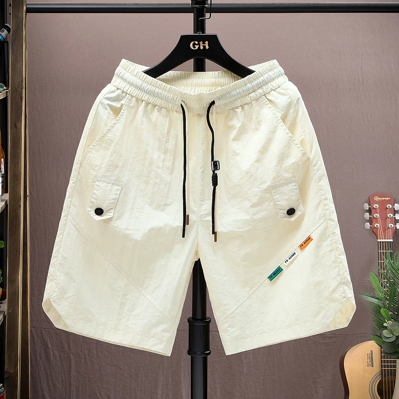 

Qui Dry Men's orts Summer Thin Outdoor Wear 2024 New Youth Casual Sports Trendy Brand Five-Quarter Beach Pants