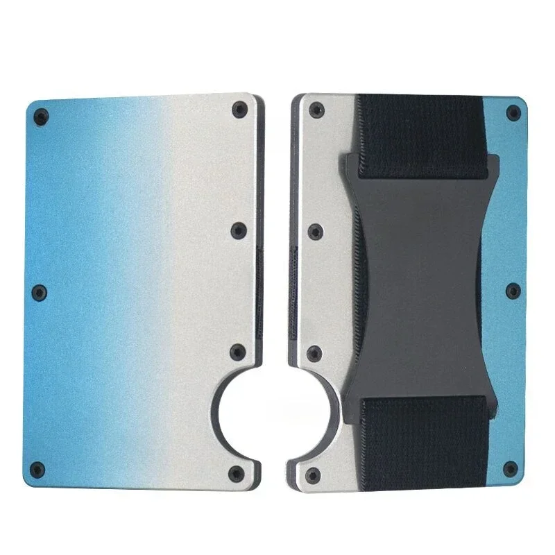 anlyxi Minimalistische, schlanke, intelligente Geldbörsen aus geschmiedeter Kohlefaser für Herren, Cashback-Kreditkartenetui, luxuriöse Aluminium-Geldbörse, RFID-Geldklammer 5