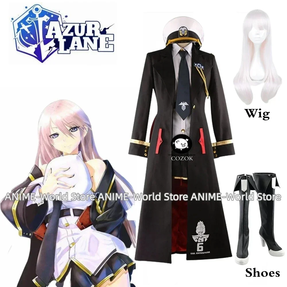 

《Custom size》Game Azur Lane Enterprise B Cosplay Costume Azur Lane Cosplay Costume Custom Made Full Set Any Size Wig