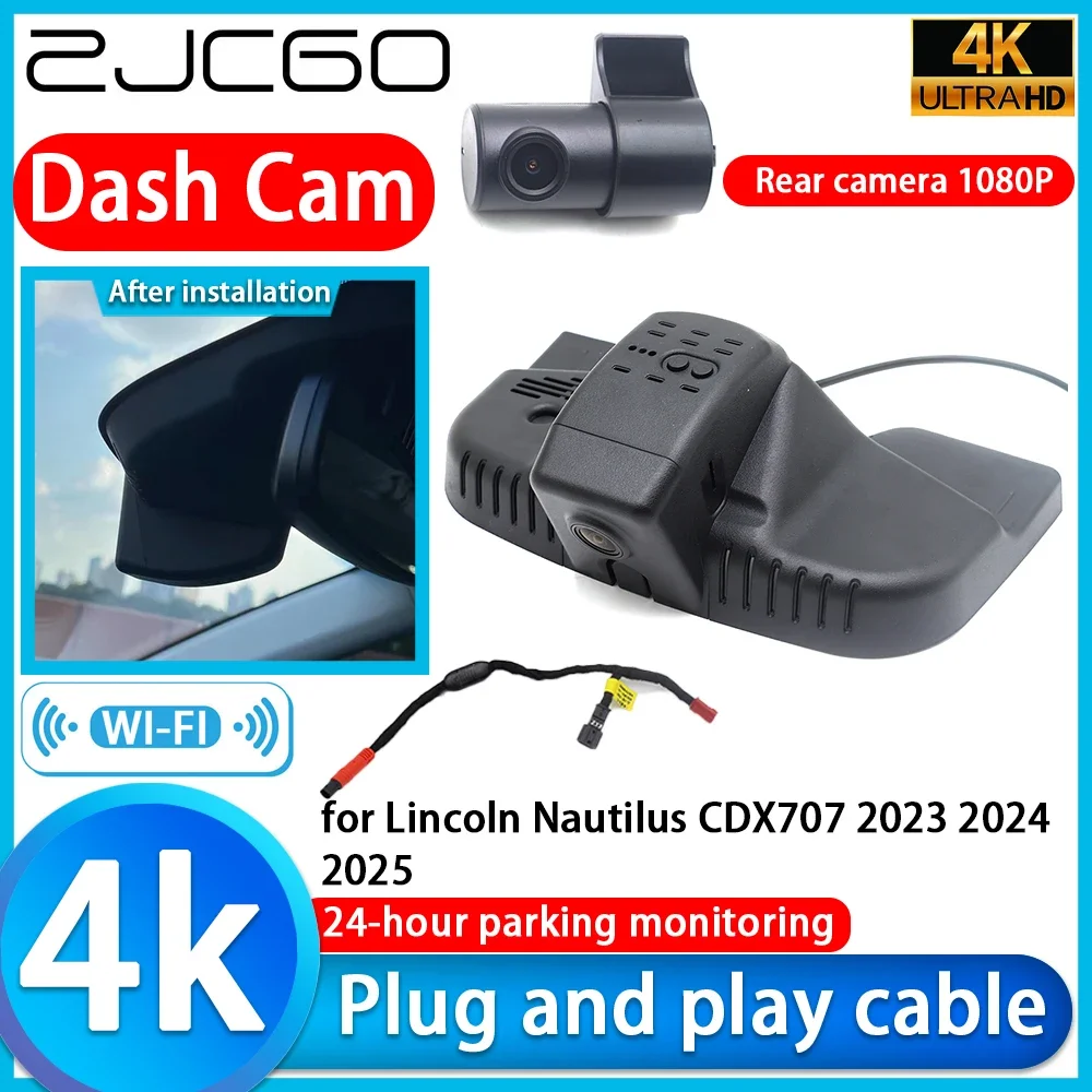 

ZJCGO Video Recorder 4K UHD Plug and Play DVR Dash Cam for Lincoln Nautilus CDX707 2023 2024 2025