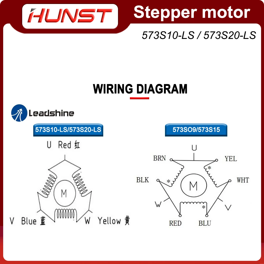 HUNST Leadshine Stepper Motor 573S20-LS 5.8A 573S10-LS 5.6A 3 Phase Stepping Motor for CNC Laser Engraving and Cutting Machine