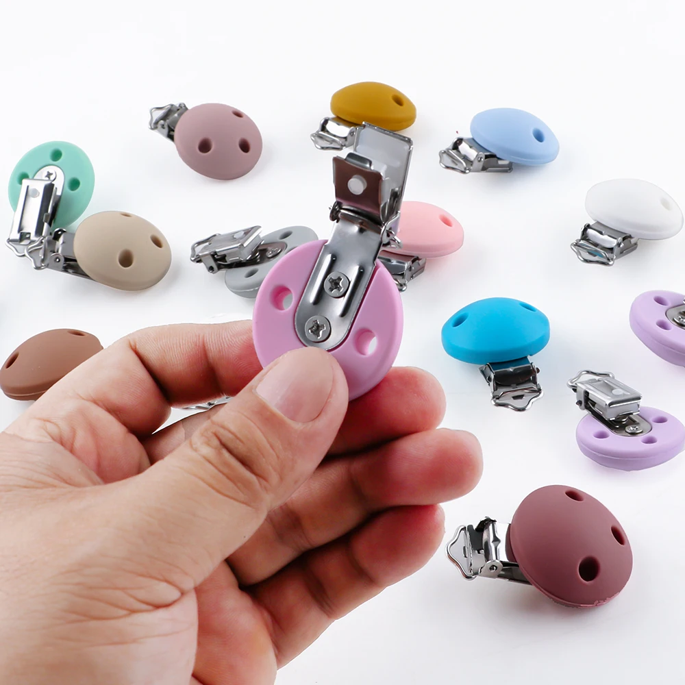 Kovict 6pcs 30/35mm New Color Silicone Round Clips DIY Bag Hat Chain Keychain Holder Clamps Jewelry Handmade Accessories