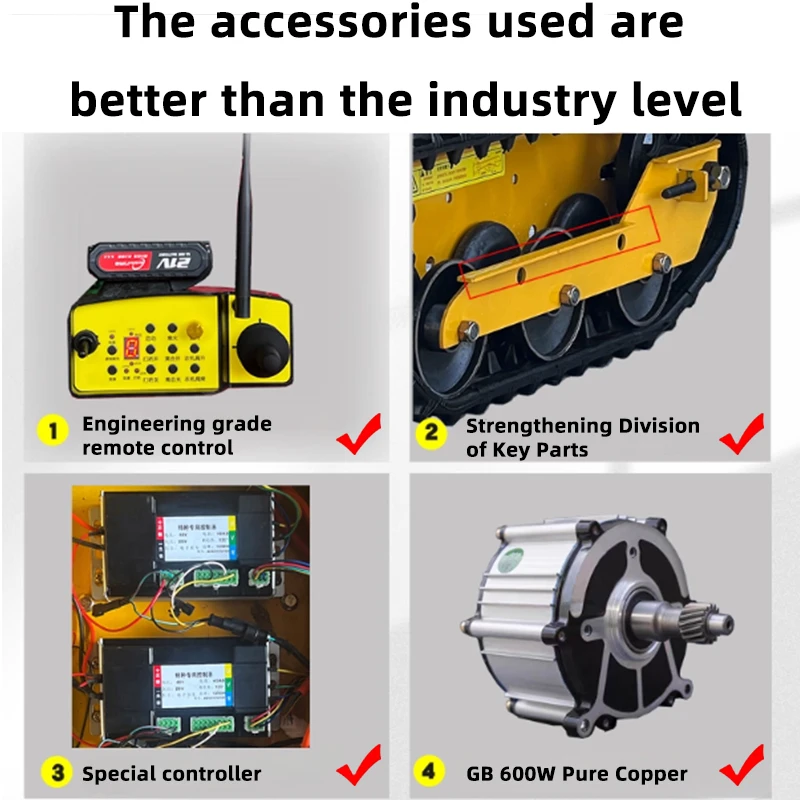STLF حالة جديدة شاحنات مسطحة كهربائية يمكن التحكم فيها عن بعد، مركبة نقل مسطحة زاحفة صغيرة، بدون بطارية
