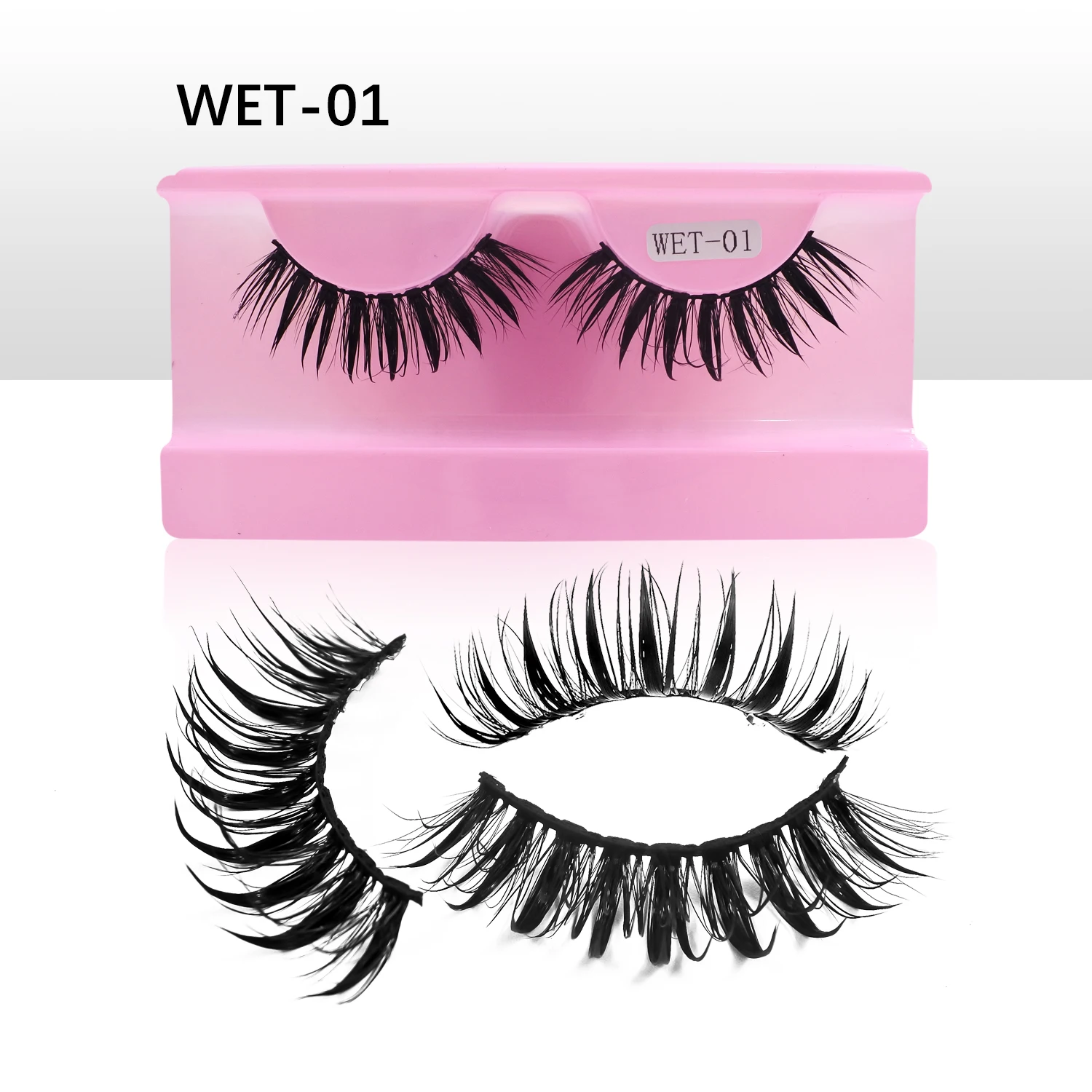 Wet Lash Spikes New Volume Fluffy Full Strip Lashes Makeup Accessories Faux Mink Eye Lashes Vendor C/D Curl False Eyelashes