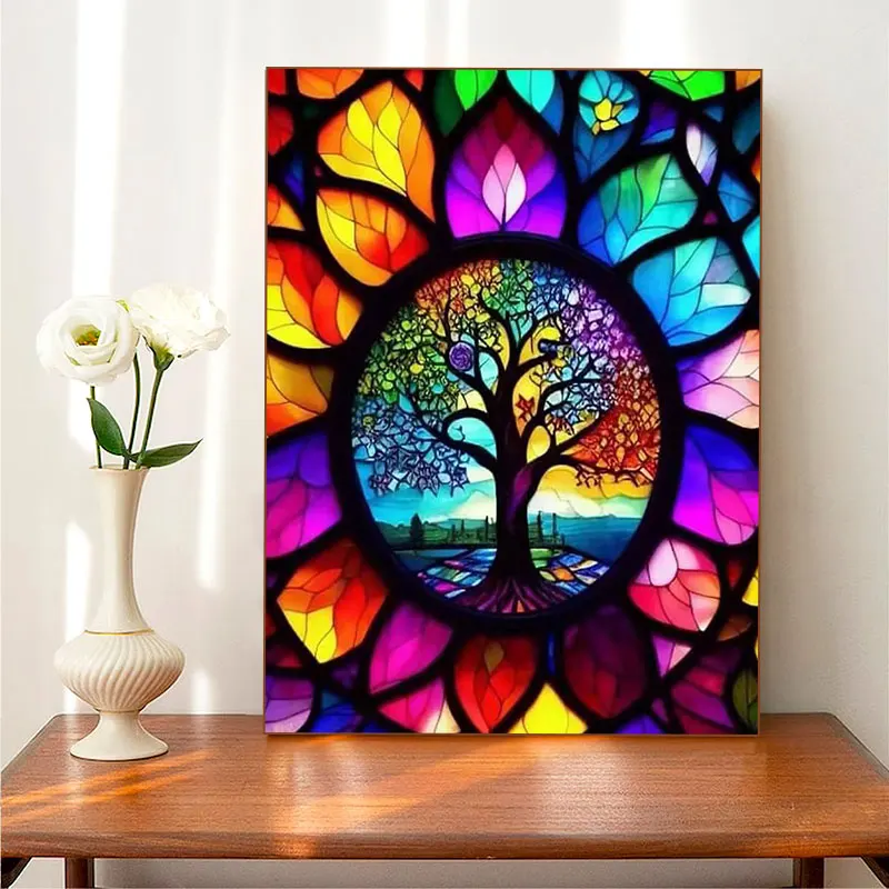 

5D Diy Mosaic Cross Embroidery Scenery Suitable For Adult Handmade Art Acrylic Suitable For Home Art Wall Decoration Style B