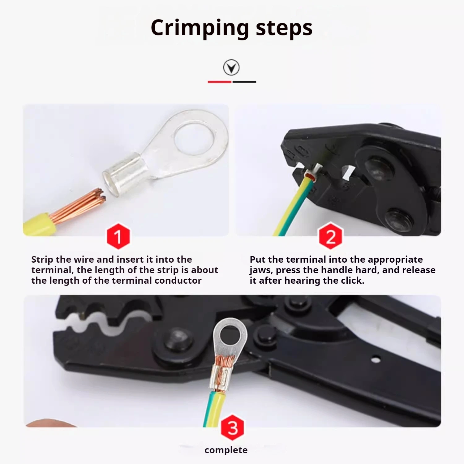 Crimper für nicht isolierte Anschlüsse, 1,25–38 mm, einfache Crimpzange, Drahtverbinder, Elektriker-Werkzeug, Messing und Kupfer, SNB, RNB, SC, UT, OT – Detail 4