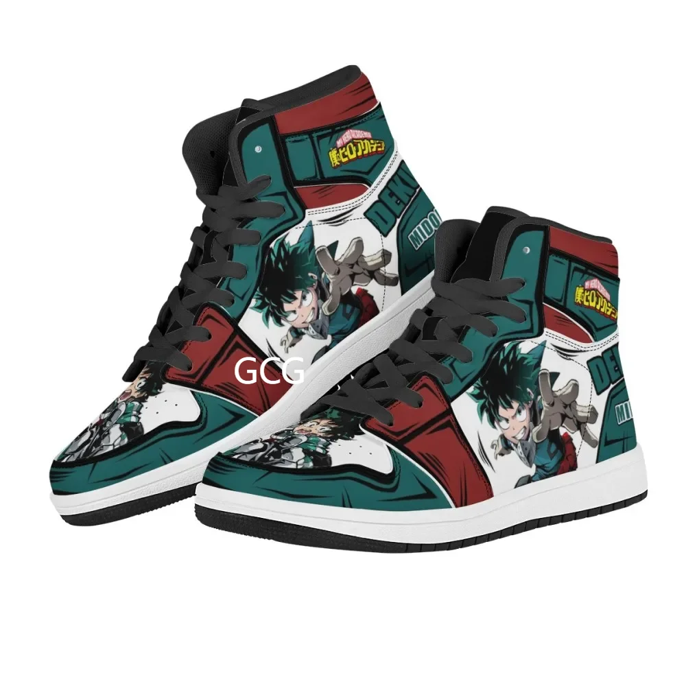 Japanese Anime shoes deku Midoriya Izuku hero cosplay High top sports shoes AJ superhero Men's sneakers anime printed boy gift