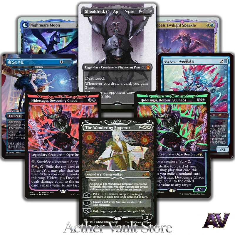 

Promos NEO PTG Series Set Witch's Prophecy Tishana's Tidebinder Devouring Chaos Rare Exclusive Foil Replica Proxy Cards