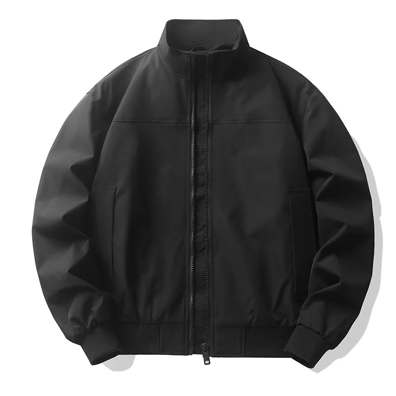 

Autumn Winter Man Coat New High Street Thicken Windproof Male Bomber Jacket Stand Collar Long Sleeve Outdoor Men Outerwear