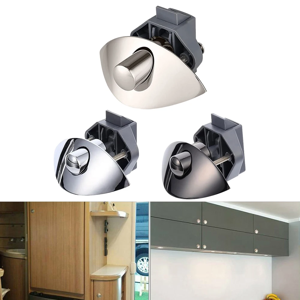 

Easy Installation Motorhome Cabinet Convenient Easy Installation Half Moon Design Latch Button Push Lock Nylon Base