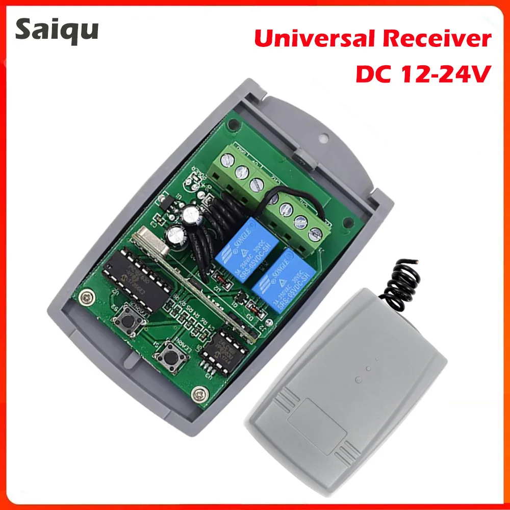 

Garage Door Receiver 2CH 433.92MHZ Remote Controller for Doorhan Gate Multi Brand Fixed Learning Rolling Code Universal Receiver