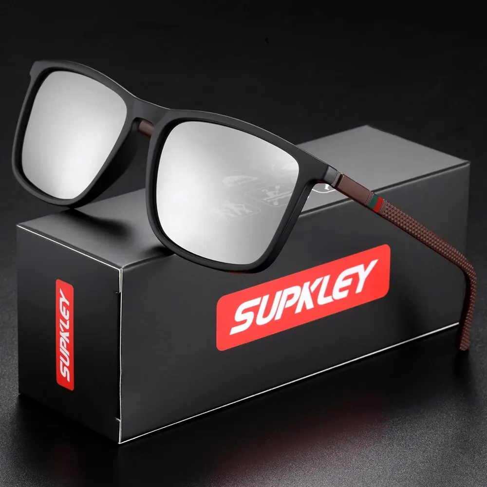 Supkley Sport Sonnenbrille für Männer polarisiert bequem tragen quadratische Sonnenbrille männlich leichte Brillen Zubehör mit Origina 5