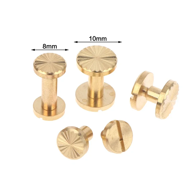 10pcs Solid Brass Binding Chicago Screws Belt Screw Nail Stud Rivets For Photo Album Leather Craft Belt Wallet Fasteners