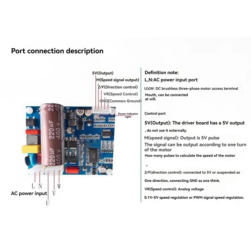 Brushless Motor Drive Control Board High Voltage Drive Module With Over Temperature/Overload/Overvoltage Protection Set 2