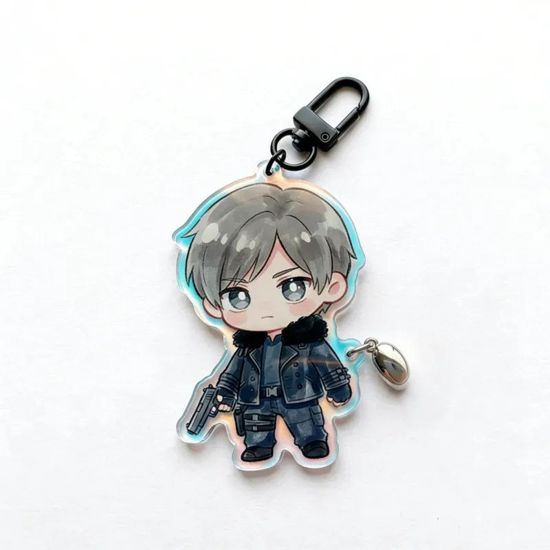 Leon & Grace RE9 Inspired Magnetic Keychains Charm | Acrylic Charm | Cute Chibi Couple | Pendant for Phone Bag Backpack