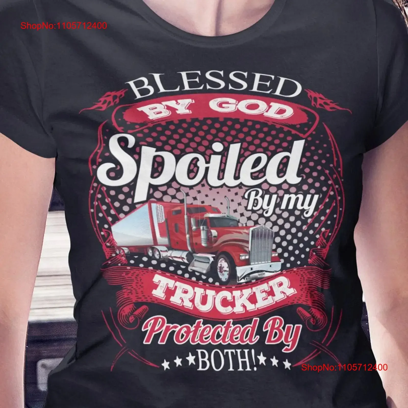 Trucker shirt women Blessed By God Spoiled My Truckers girlfriend t wife vintage Washed homme Versatile Top For Everyday Wear